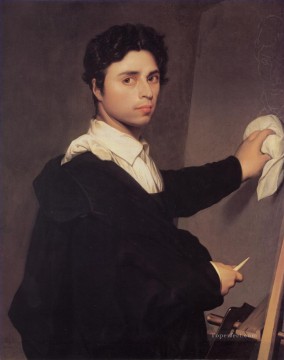  Auguste Lienzo - Copia después de Ingress 1804 Autorretrato neoclásico Jean Auguste Dominique Ingres